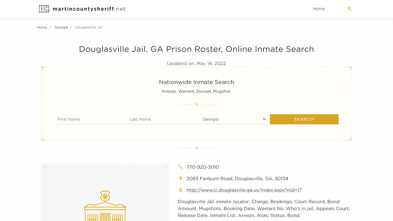 Douglasville Jail, GA Prison Roster, Online Inmate Search ...